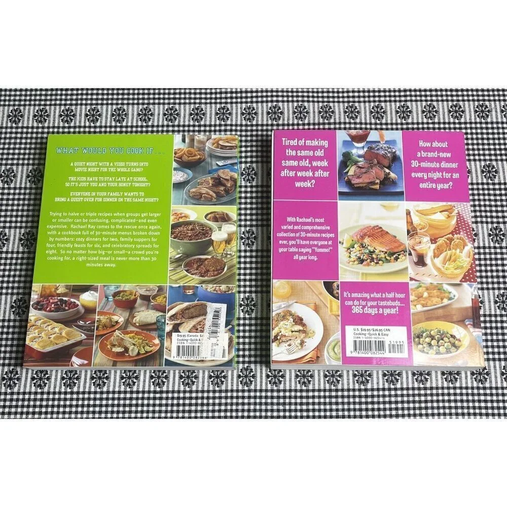 Set of 2 Rachael Ray Cookbooks 30-Minute Meals Crowds Dinners Leftovers Brunch
